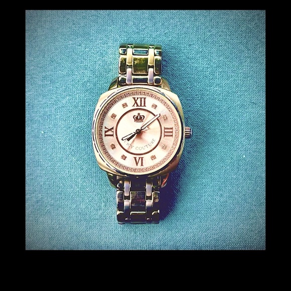 JC large round watch w/ Swarovski crystals, rose gold. Is a folding clasp band. - Picture 3 of 9